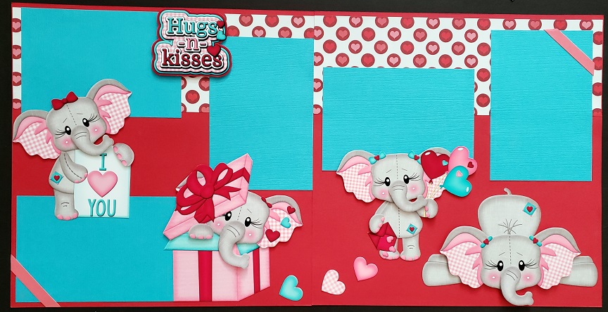 Hugs n Kisses Elephant Girl Page Kit
