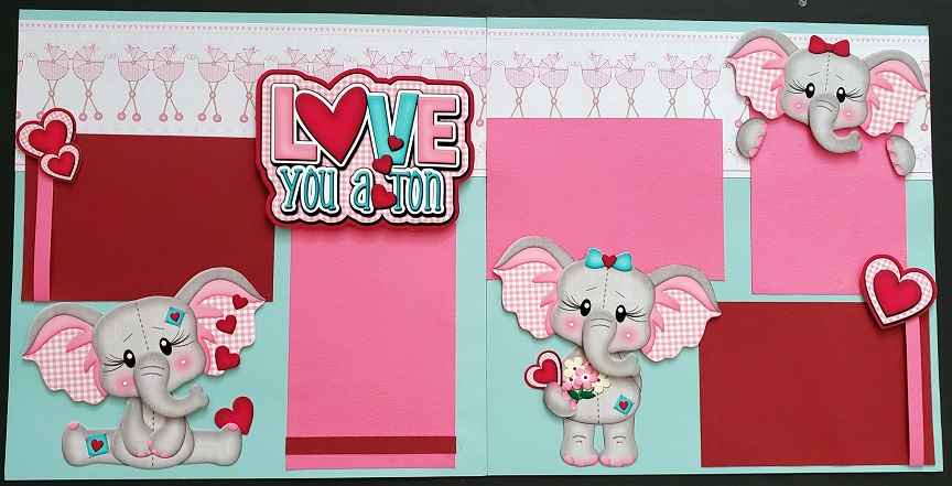 Love you a ton elephant girl page kit