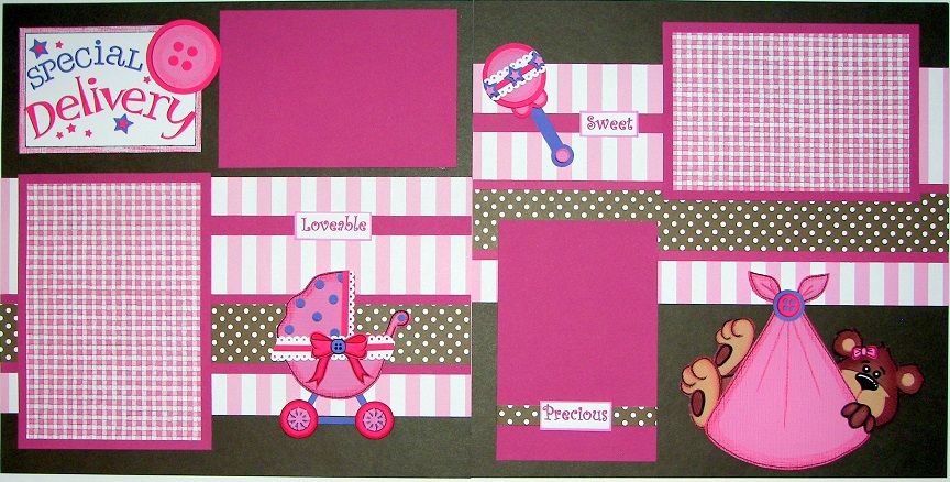 Special Delivery baby girl page kit