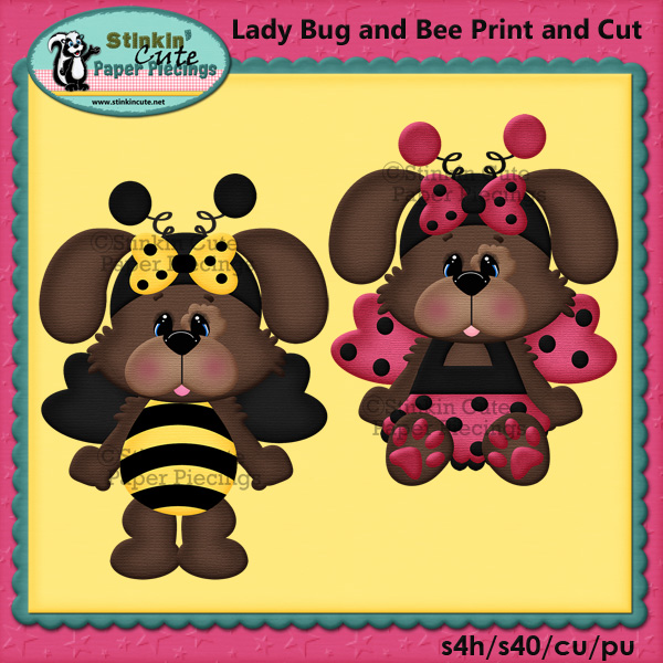 Halloween dogs Bee & Ladybug Print & Cut