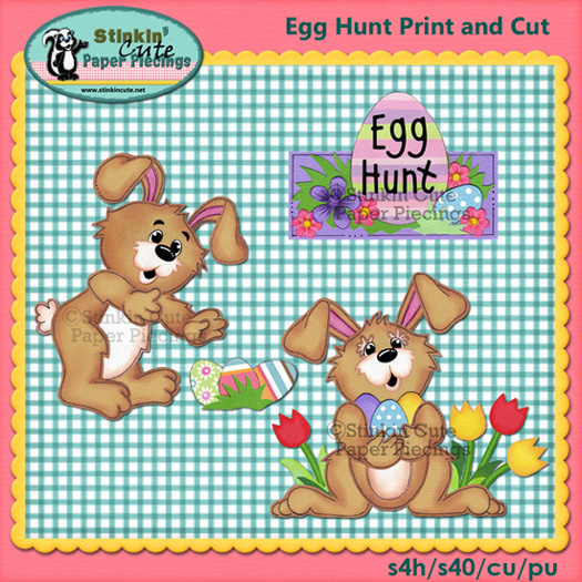 (S) Egg Hunt Bunnies Print and Cut