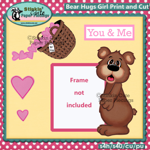 Bear Hugs Girl Print & Cut