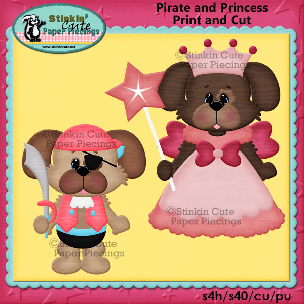 Halloween dogs Pirate & Princess Print & Cut