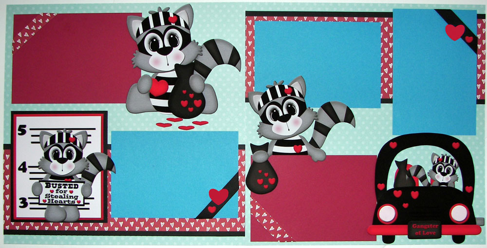 Busted for Stealing Hearts Racoons Page Kit