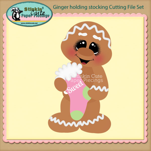 Ginger holding stocking Cutting File Set