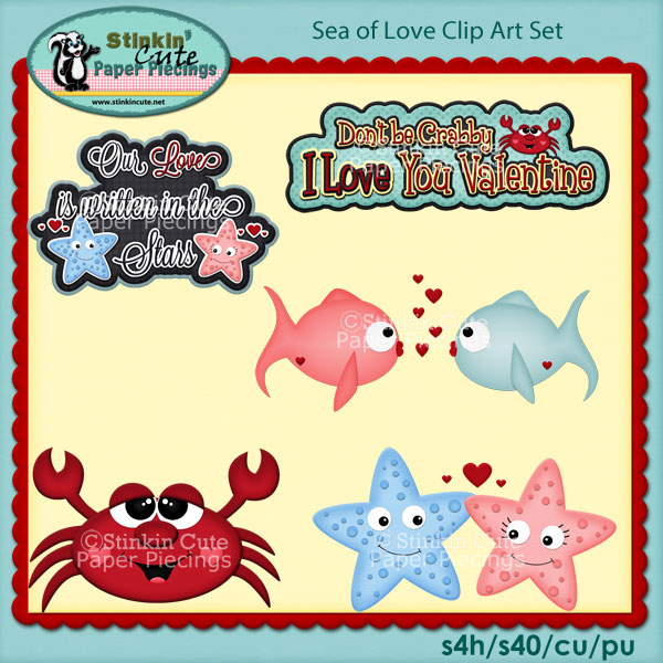 Sea Of Love Clip Art Set