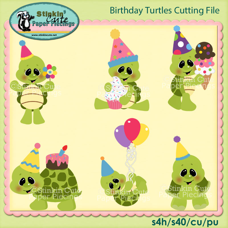 Birthday Turtles Cutting File Set