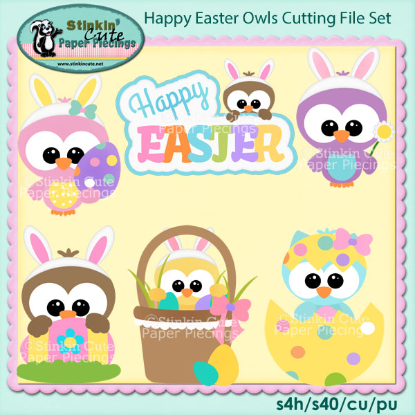 Happy Easter Owls Cutting File Set