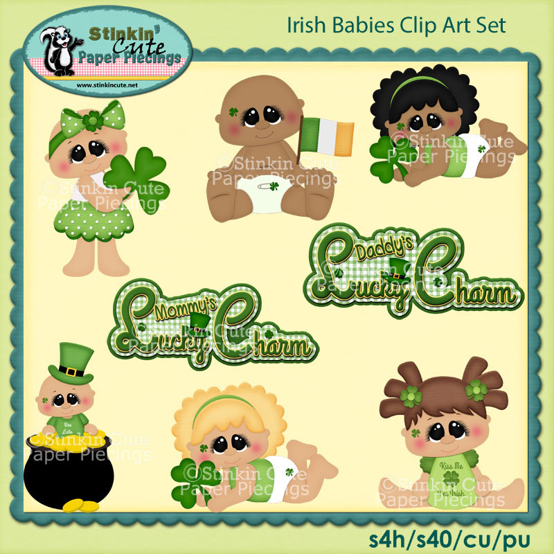 Irish Babies Clip Art Set