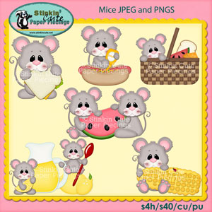 Picnic Mice Clip Art Set