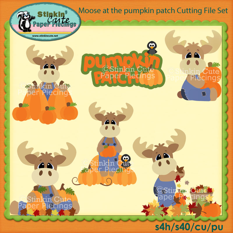 Moose at the pumpkin patch Cutting File Set