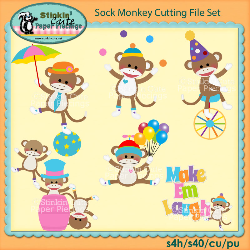 Sock Monkey Cutting File Set
