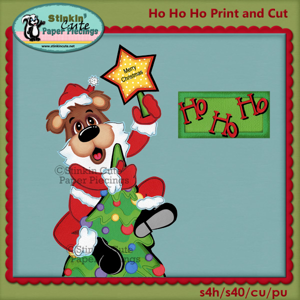 (S) Ho Ho Ho Santa Bear Print and Cut