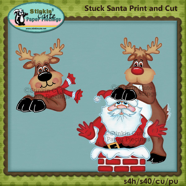 (S) Stuck Santa Print and Cut