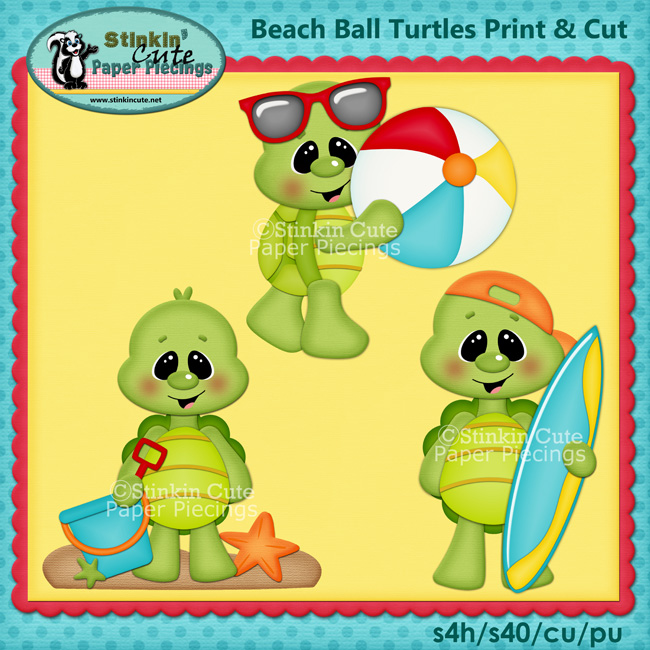 (S) Beach turtles Print and Cut