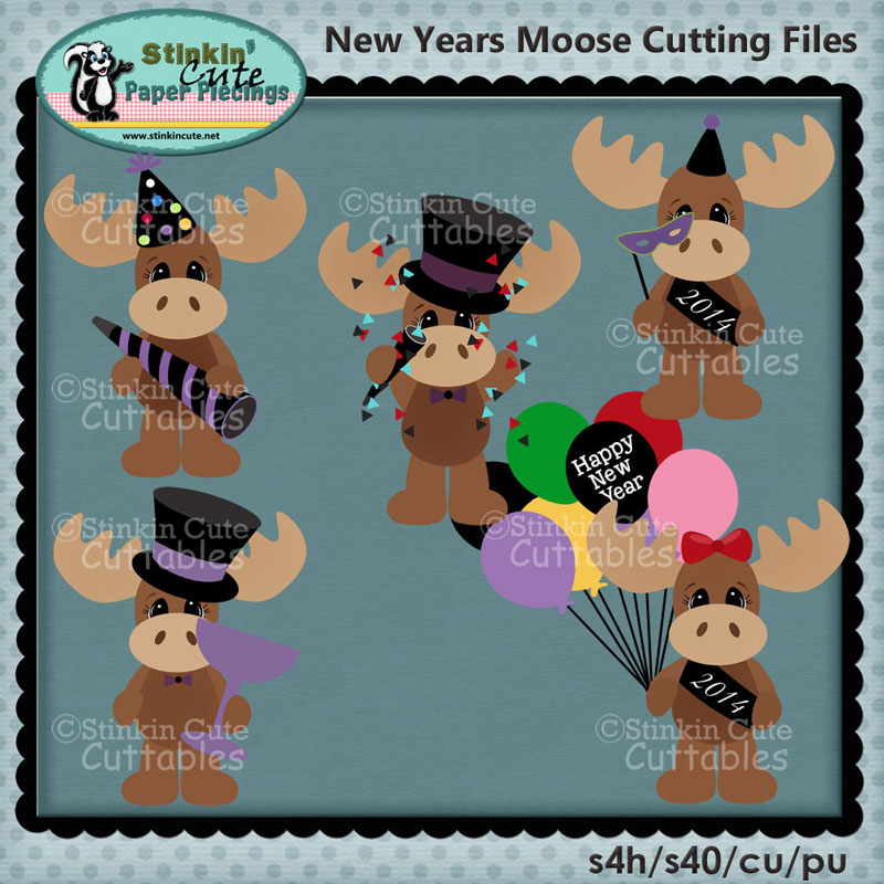 New Years Moose Cutting File Set